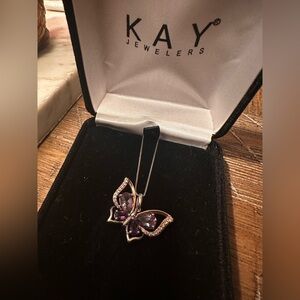 Kay Jewelers Amethyst Butterfly Necklace